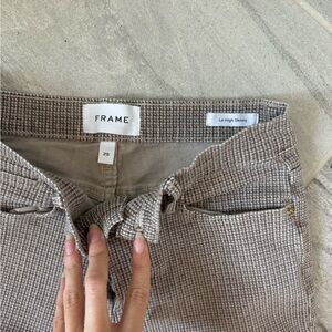 Frame le high skinny houndstooth